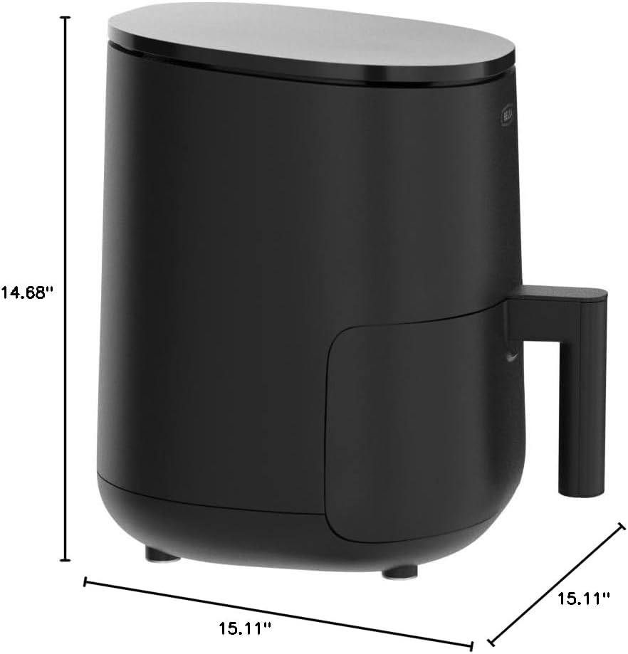 BELLA 3 Qt Touchscreen Air Fryer Oven and 5-in-1 Multicooker with Removable NonstickDishwasher Safe Crisping Tray and Basket, 1400 Watt Heating System, Matte Black