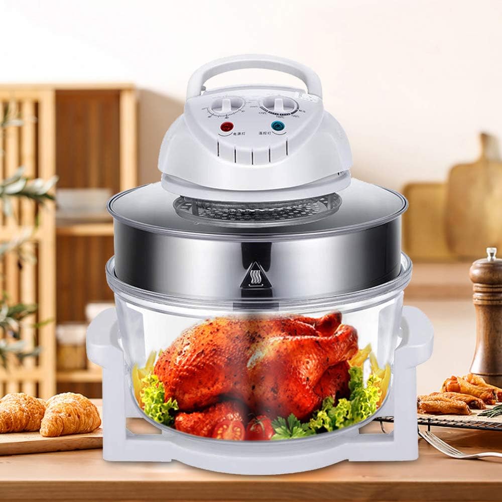 FIKNEE Electric Air Fryer, 12L Turbo Convection Oven Roaster Steamer, Infrared Healthy Meal Electric Cooker for French Fries & Chips (17L)