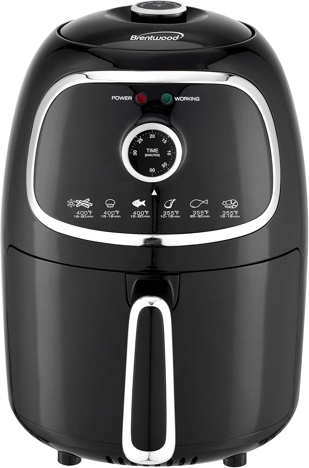 Brentwood Appliances AF-202BL 2-Quart 1,200-Watt Electric Air Fryer with Timer and Temperature Control (Blue)