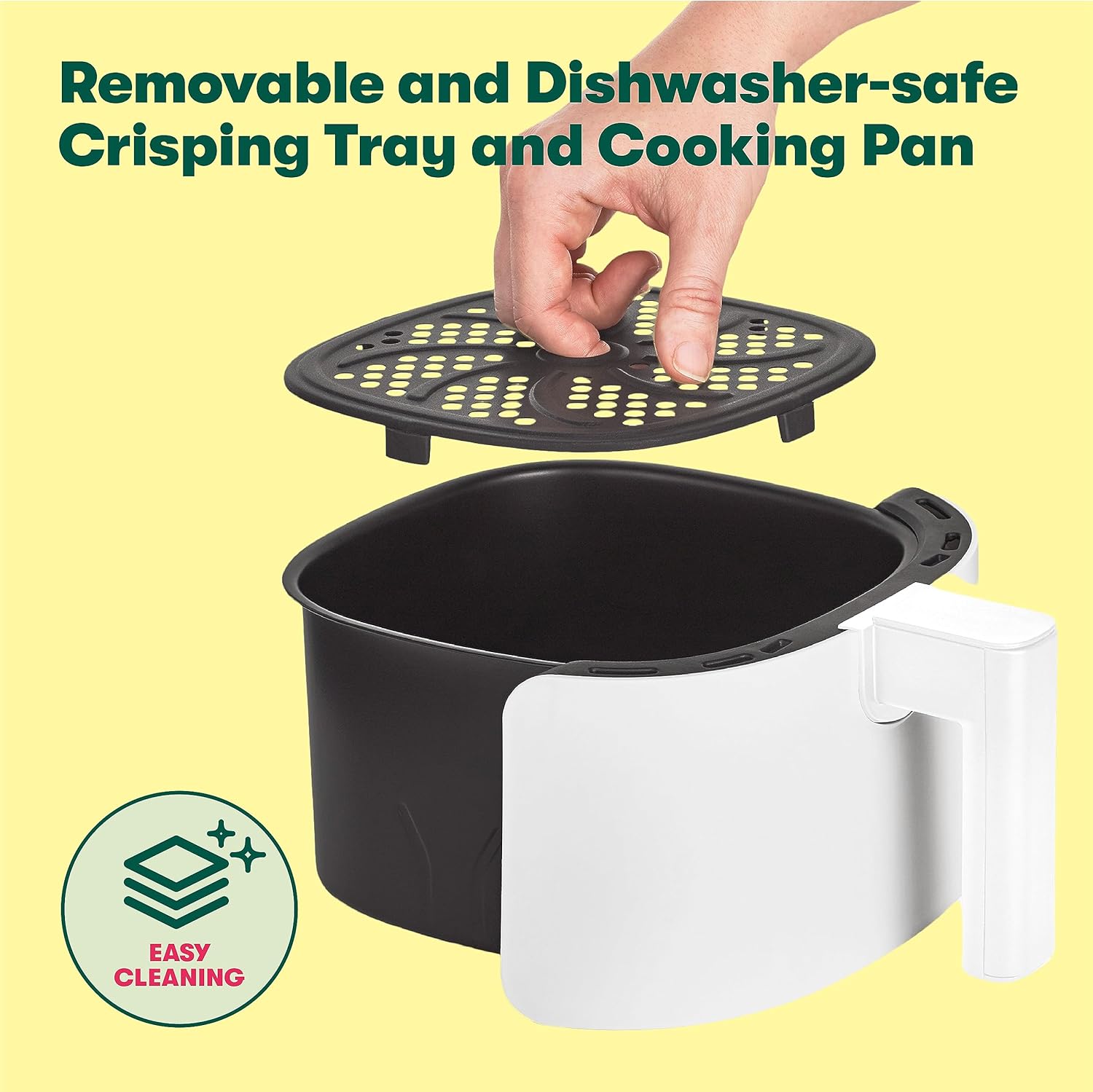 BELLA 3 Qt Touchscreen Air Fryer Oven and 5-in-1 Multicooker with Removable NonstickDishwasher Safe Crisping Tray and Basket, 1400 Watt Heating System, Matte Black