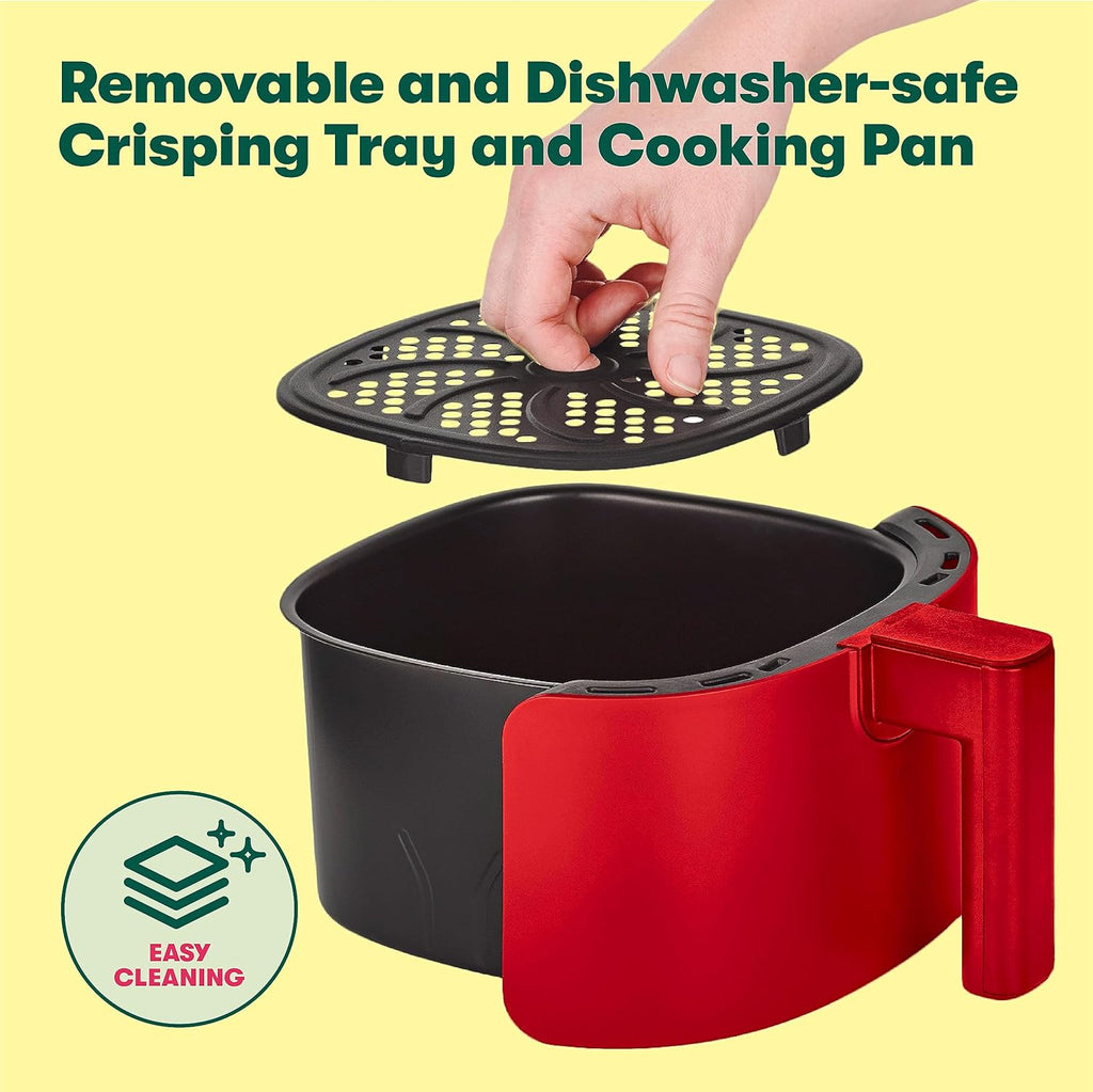 BELLA 3 Qt Touchscreen Air Fryer Oven and 5-in-1 Multicooker with Removable NonstickDishwasher Safe Crisping Tray and Basket, 1400 Watt Heating System, Matte Black