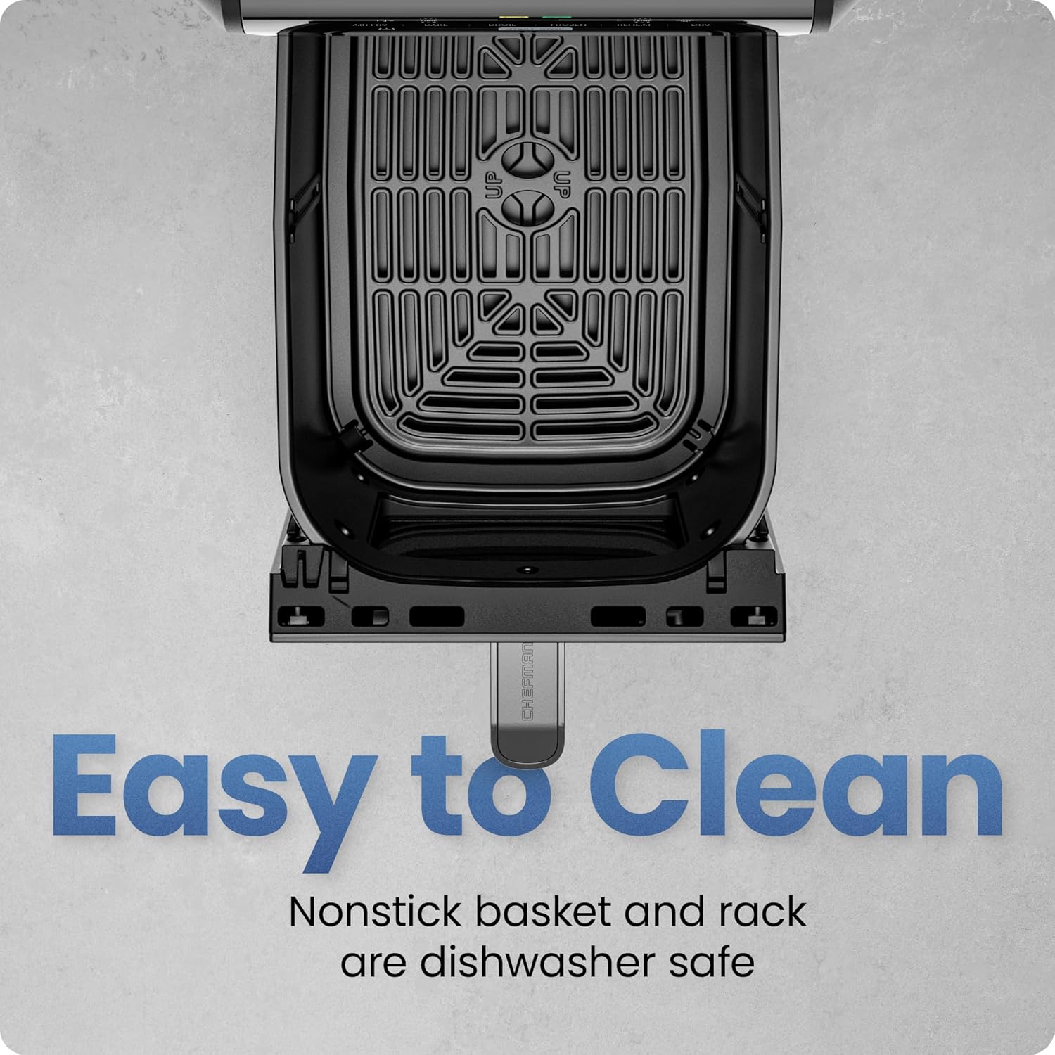 CHEFMAN Small Air Fryer Healthy Cooking, 3.6 Qt, User Friendly, Nonstick, Digital Touch Screen, Dishwasher Safe Basket, w/ 60 Minute Timer & Auto Shutoff, Matte Black, Cookbook Included