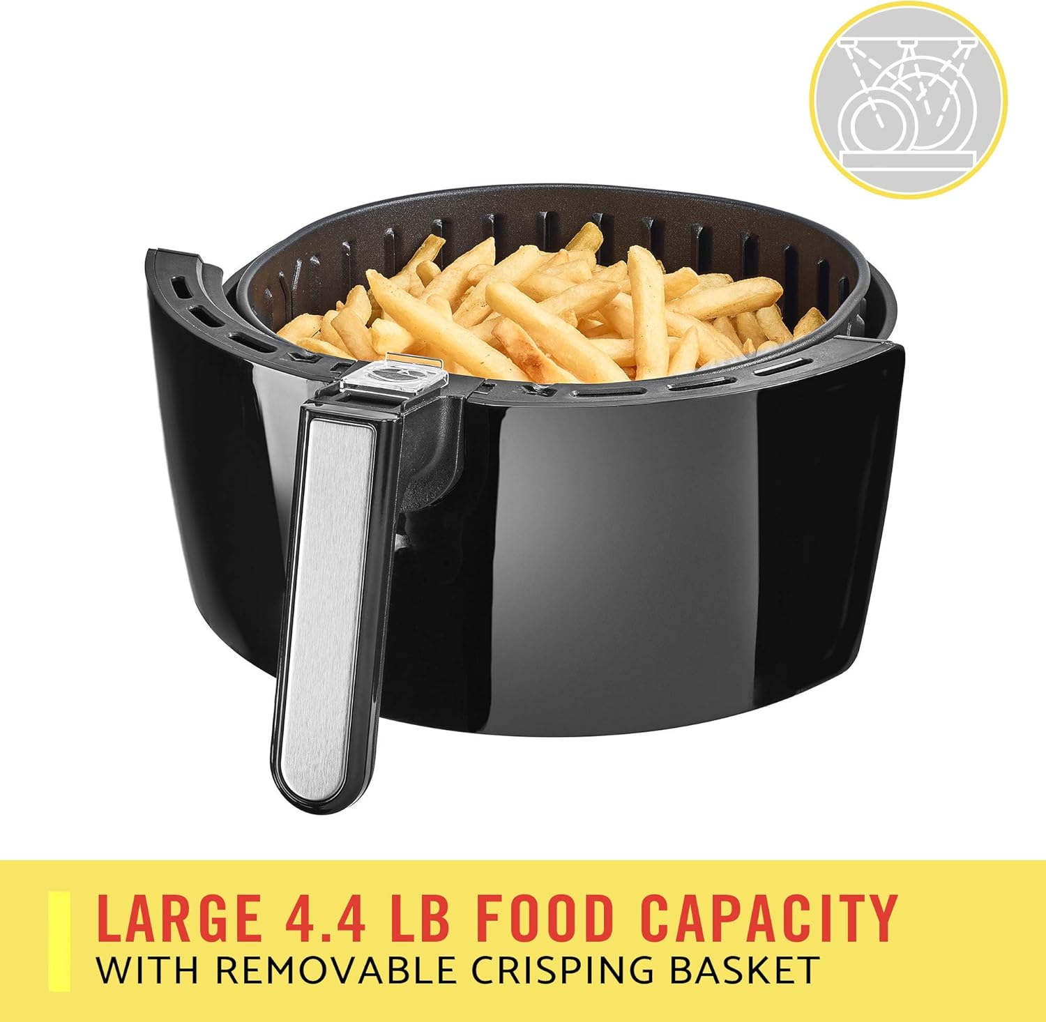 BELLA (14679) 5.3 Quart Air Convection Fryer, Black