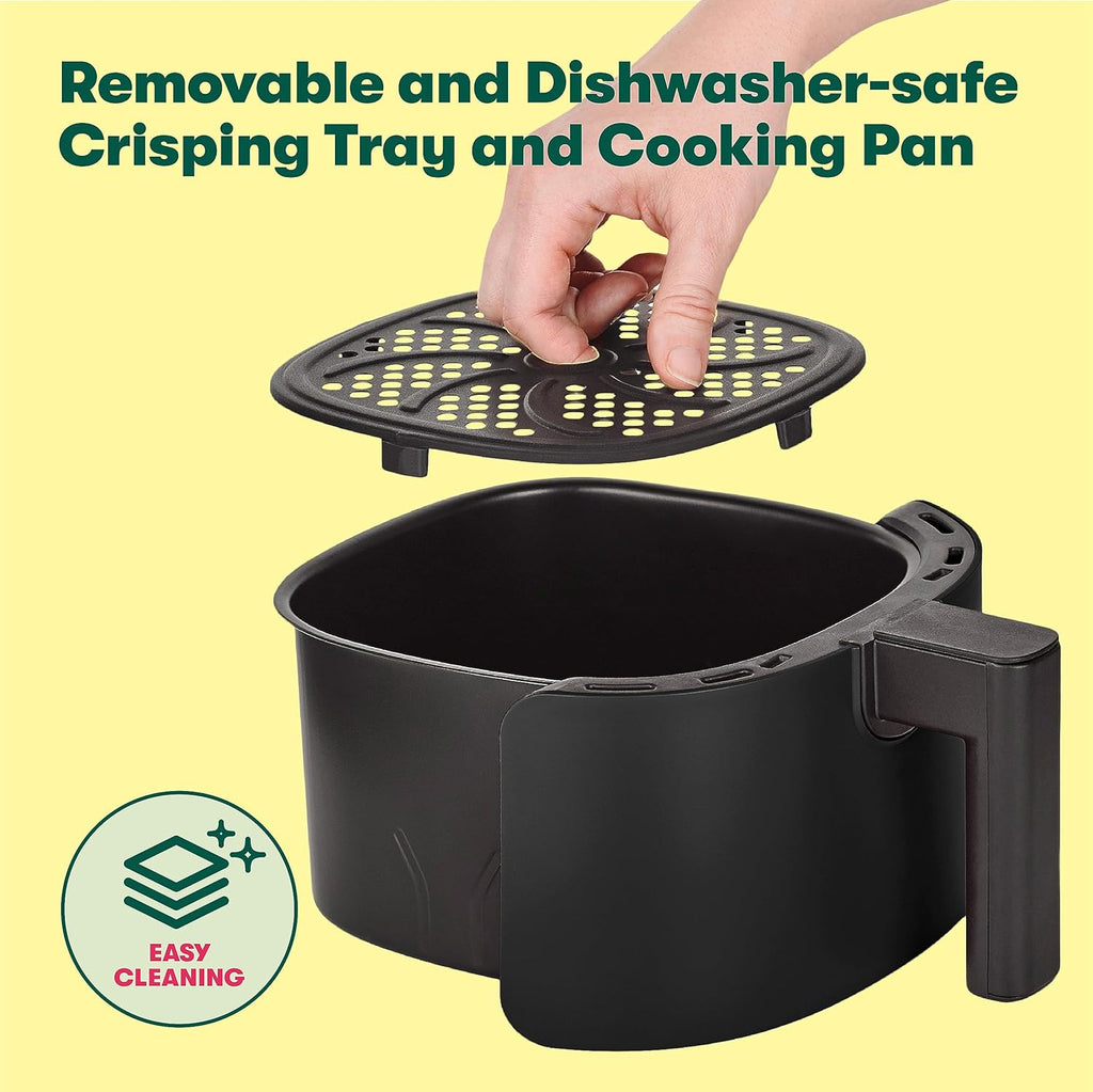 BELLA 3 Qt Touchscreen Air Fryer Oven and 5-in-1 Multicooker with Removable NonstickDishwasher Safe Crisping Tray and Basket, 1400 Watt Heating System, Matte Black