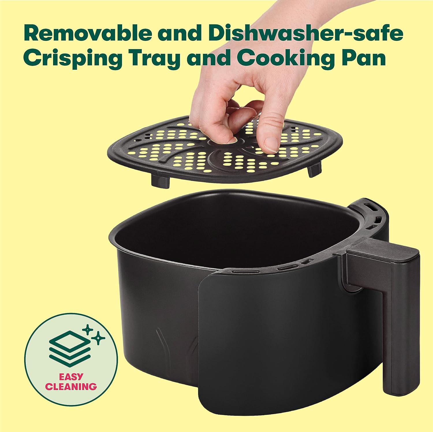 BELLA 3 Qt Touchscreen Air Fryer Oven and 5-in-1 Multicooker with Removable NonstickDishwasher Safe Crisping Tray and Basket, 1400 Watt Heating System, Matte Black