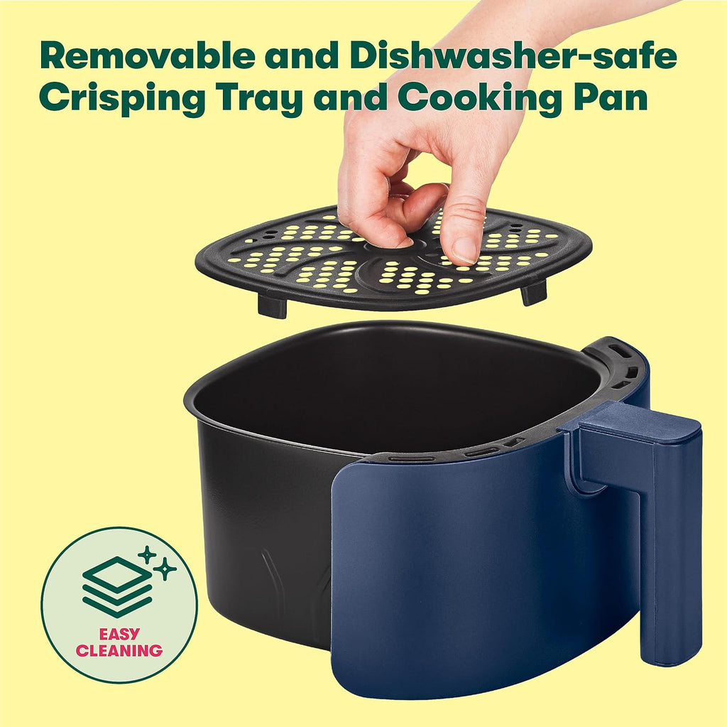 BELLA 3 Qt Touchscreen Air Fryer Oven and 5-in-1 Multicooker with Removable NonstickDishwasher Safe Crisping Tray and Basket, 1400 Watt Heating System, Matte Black